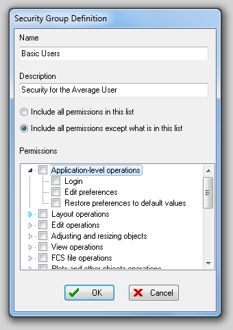 图31.6  Security Group Definition Dialog (安全组定义对话框)